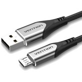 Cable USB 2.0 Vention COAHF/ USB Macho - MicroUSB Macho/ Hasta 60W/ 480Mbps/ 1m/ Gris