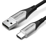 Cable USB Tipo-C Vention CODHD/ USB Tipo-C Macho - USB Macho/ Hasta 60W/ 480Mbps/ 50cm/ Gris