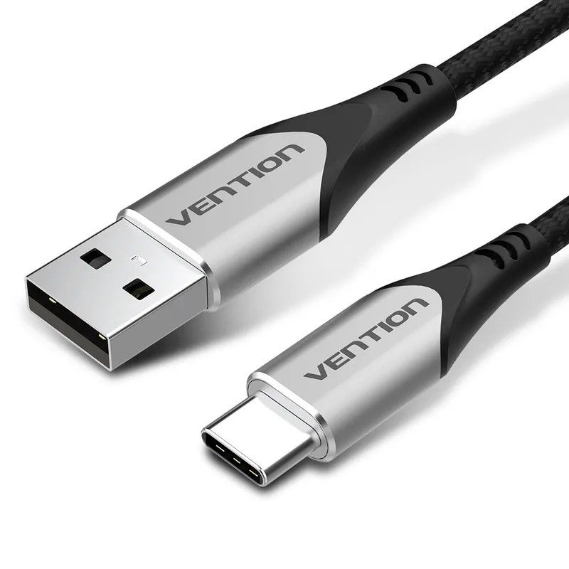 Cable USB Tipo-C Vention CODHI/ USB Tipo-C Macho - USB Macho/ Hasta 60W/ 480Mbps/ 3m/ Gris