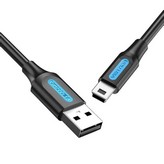 Cable USB 2.0 Vention COMBD/ USB Macho - MiniUSB Macho/ Hasta 10W/ 480Mbps/ 50cm/ Negro