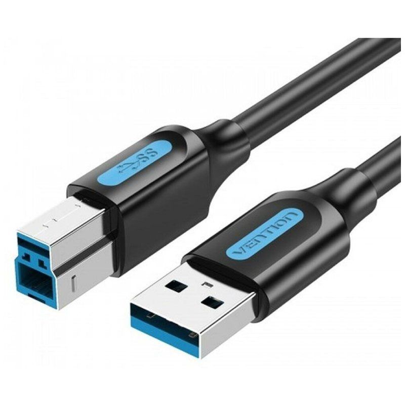 Cable USB 3.0 Vention COOBH/ USB Tipo-B Macho - USB Macho/ 5Gbps/ 2m/ Negro