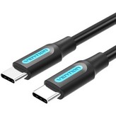 Cable USB 2.0 Tipo-C Vention COSBD/ USB Tipo-C Macho - USB Tipo-C Macho/ Hasta 60W/ 480Mbps/ 50cm/ Negro