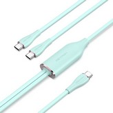 Cable USB 2.0 Tipo-C Vention CTMGG/ USB Tipo-C Macho - 2 x USB Tipo-C Macho/ Hasta 100W/ 480Mbps/ 1.5m/ Verde