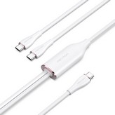 Cable USB Tipo-C Vention CTMWG/ USB Tipo-C Macho - 2 x USB Tipo-C Macho/ Hasta 100W/ 480Mbps/ 1.5m/ Blanco