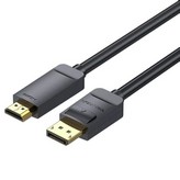 Cable Conversor Vention HAGBI/ DisplayPort Macho - HDMI 4K Macho/ 3m/ Negro