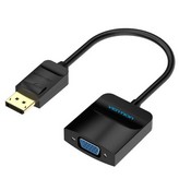 Cable Conversor Vention HBFBB/ Displayport Macho - VGA Hembra/ 15cm/ Negro