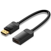 Cable Conversor Vention HBZBB/ DisplayPort Macho - HDMI 4K Hembra/ 15cm/ Negro