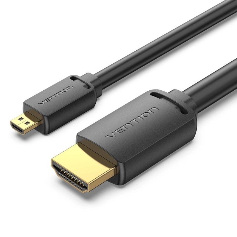 Cable Micro HDMI 2.0 4K Vention AGIBG/ HDMI Macho - Micro HDMI Macho/ 1.5m/ Negro