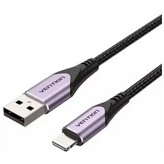 Cable USB 2.0 Lightning Vention LABVF/ USB Macho - Lightning Macho/ Hasta 12W/ 480Mbps/ 1m/ Morado