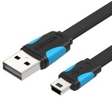 Cable USB 2.0 Vention VAS-A14-B050/ Mini USB Macho - USB Macho/ Hasta 10W/ 480Mbps/ 50cm/ Azul y Negro