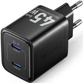 Cargador de Pared GaN Vention FEFB0-EU/ 2xUSB Tipo-C/ 45W