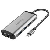 Docking USB Tipo-C Vention THAHB/ 1xHDMI/ 3xUSB/ 1xUSB Tipo-C PD/ 1xRJ45/ 1xLector tarjetas/ 1xAudio/ Gris