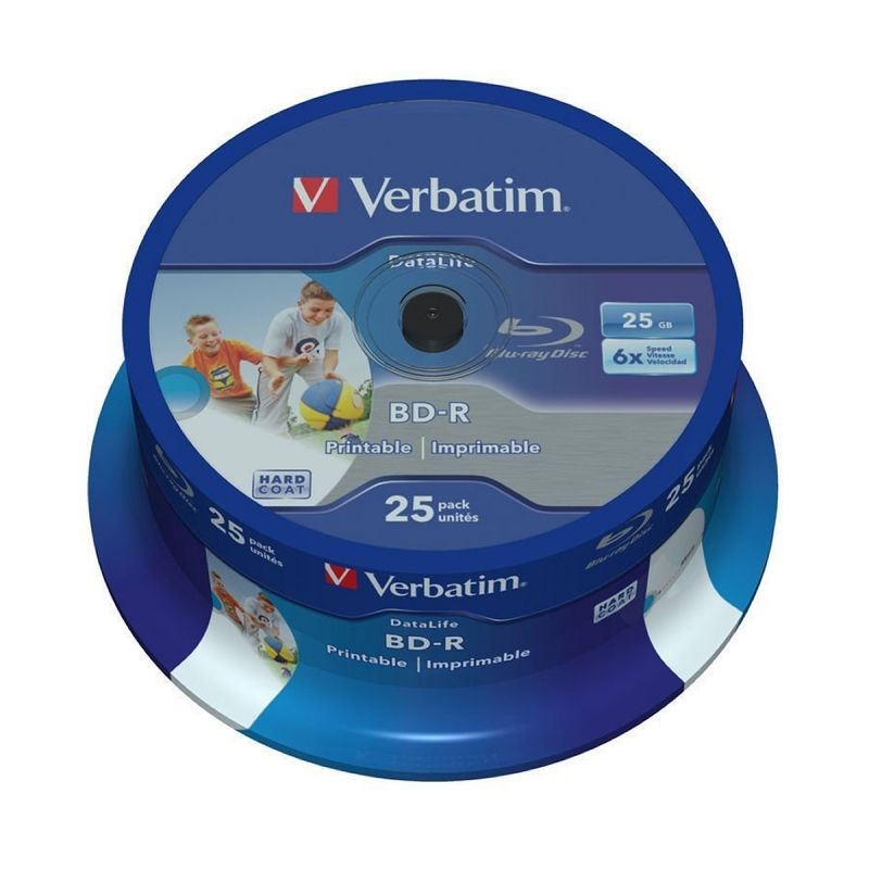 Blue-Ray BD-R Verbatim 43811 Imprimible 6X/ Tarrina-25uds