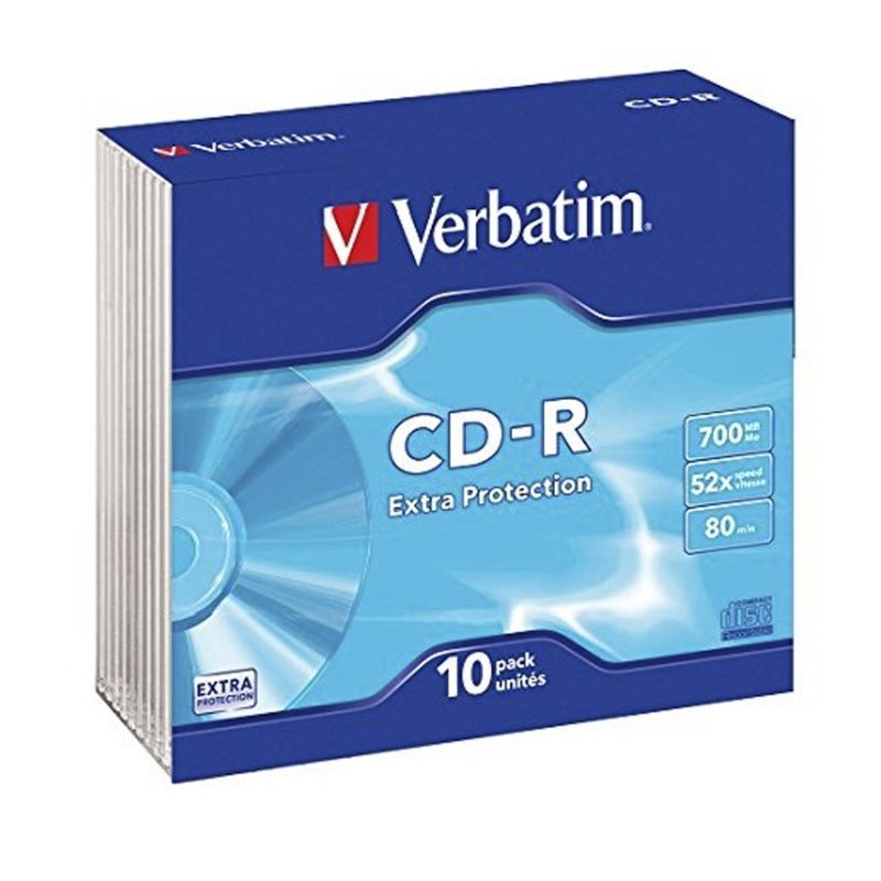 CD-R Verbatim Datalife 52X/ Estuche delgado-10uds