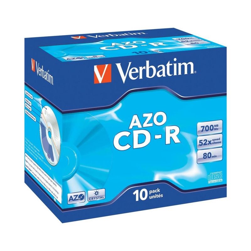 CD-R Verbatim AZO Crystal 52X/ Caja-10uds - Ítem