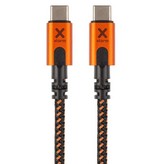 Cable USB Tipo-C Xtorm CXX005/ USB Tipo-C Macho - USB Tipo-C Macho/ Hasta 100W/ 10Gbps/ 1.5m/ Naranja y Negro